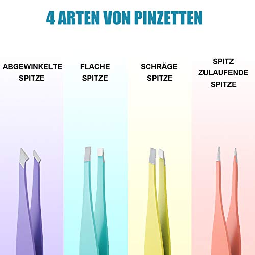 Eyebrow Tweezers Women 6Pcs, Full Size Professional Eyebrow Tweezers Kit, Precision Tweezers Set for Eyebrow/Ingrown Hairs/Splinter/Facial Hair R