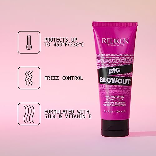 REDKEN Big Blowout, Heat Protectant Jelly, Gel Serum with Protection up to 230°C, Instant Volume and Naturally Bouncy Hair, 100ml