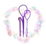Rubber Hair Bands Mini Elastic Hair Ties with Braiding Ponytail Pick Maker Tools and Small Hairbands Cutter Remover for Kids Toddlers Girls Women