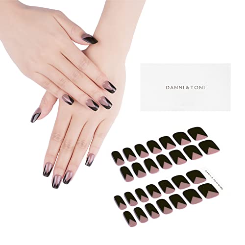 DANNI & TONI 28 Stickers Semi Cured Nail Wraps Soft Self-Adhesive Gel Nail Stickers,Salon-Quality Gel Nail Polish Strips Manicure Stickers Set (i