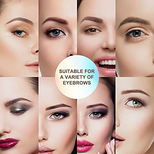 Eyebrow Stamp Stencil Kit - Professional Adjustable Waterproof Long Lasting Buildable Eyebrow Powder Stamp Makeup Tools with 10 Styles Reusable E
