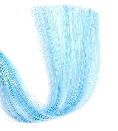 Hair Tinsel Extensions 250 Strads Fairy Holographic Sparkle Woman Hair Glitter Synthetic Tinsel Straight Hair Accessories for Women Girls Hair De