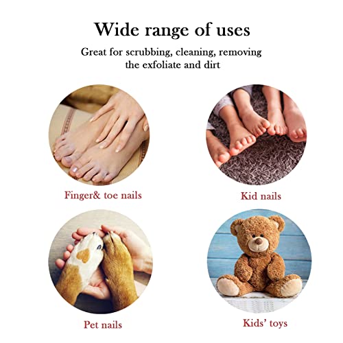 Double Side Bamboo Cleaning Nail Brush, Double Side Firm Nail Scrub Brushes for Men Women Manicure Pedicure (2 PCS)