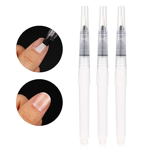 Refillable Nail Oil Pen Pack, 3Pcs Cuticle Oil Pen, Reusable Empty Pinch Press Pen Portable Sub-Bottling Pen to Oil, Liquid Foundation, Cosmetics