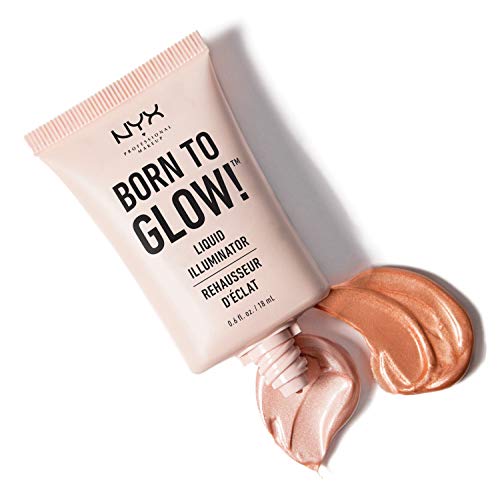 NYX Professional Makeup Born to Glow Liquid Illuminator, Liquid Shimmer Makeup, Highlighter, Foundation Base, Vegan Formula, Shade: Sun Goddess