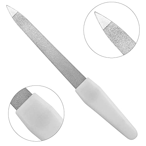 Haryali London Diamond Nail File - 20 cm Double Sided Professional Nail File for Tending Thick and Hard Natural Nails - Metal Nail File for Women