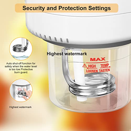 Holdfiturn Facial Steamer Mist Tabletop Face Steamer Hydrating Moisturizing Spray Machine Portable Beauty Salon Spa Humidifier Skin Cleaning Humi