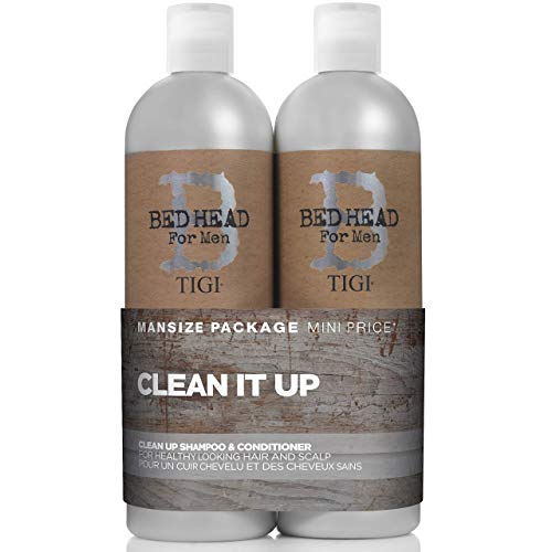 Bed Head for Men by TIGI | Clean Up Shampoo and Conditioner Set | Moisturising And Smoothing Daily Haircare For Healthy Hair and Scalp | Ideal Fo