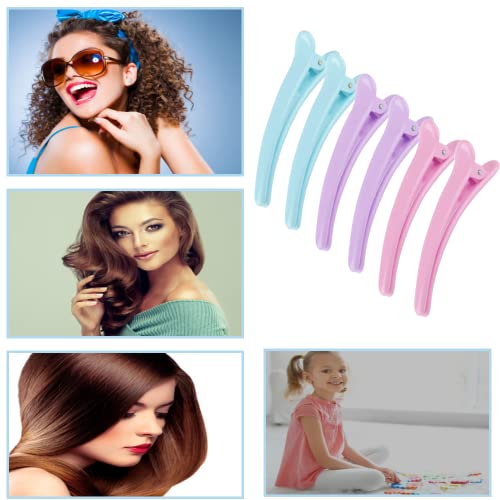 CCLKHY 6 Pcs Hair Sectioning Clips, Plastic Hairdresser Clips, Hair Hairdressing Styling Clips for Styling of All Hair Types