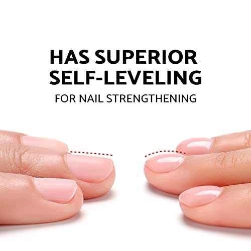 AIMEILI 5 in 1 Rubber Base Gel For Nails, Clear Gel Nail Polish UV LED Soak Off, Elastic Rubber Base Coat Nail Strengthener Nail Rhinestones Glue