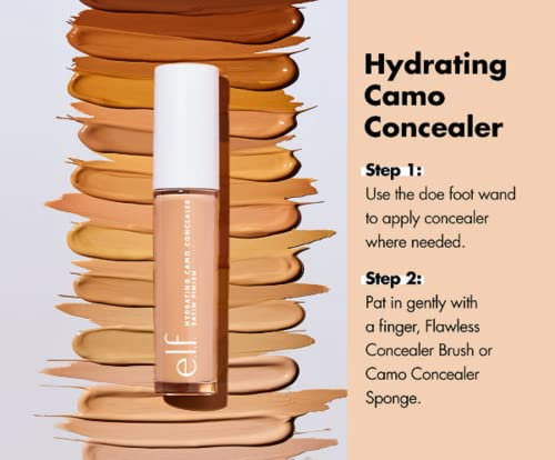 e.l.f., Hydrating Camo Concealer, Lightweight, Full Coverage, Long Lasting, Conceals, Corrects, Covers, Hydrates, Highlights, Light Ivory, Satin