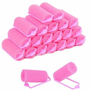wordmouk 36 Pieces Foam Sponge Hair Rollers Pink Hair Rollers Soft Sponge Curlers DIY Hair Styling Hairdressing Tools for Women Kids (20 mm)