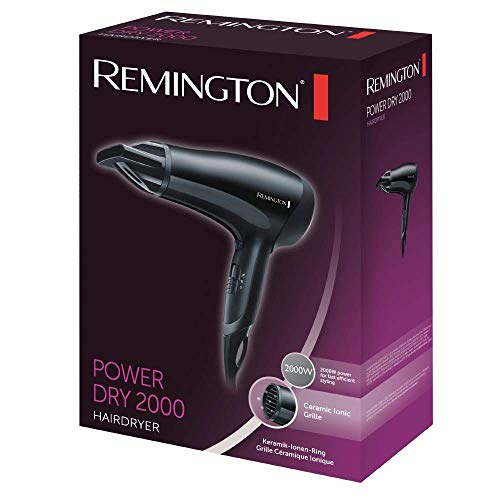 Remington D3010 Power Dry Lightweight Hair Dryer, 2000 W, Black