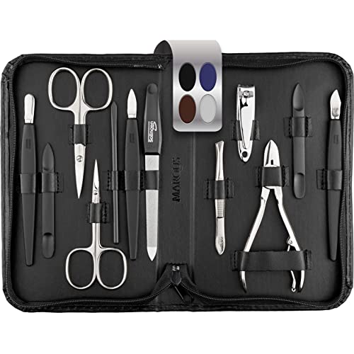 Manicure Set - 12 Piece Professional Pedicure Tools - German Made Nail Kit - Grooming Set - Genuine Leather Case - Ideal Travel Nail Kit - Nail S