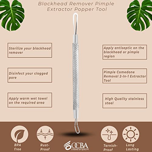 OCBA Blackhead Remover Professional Skincare Spot Treatment Blackhead Remover Tool for Blemish Comedone Whiteheads Pimple Popper with Double Side