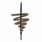 NYX Professional Makeup Micro Brow Pencil, Dual Ended with Mechanical Brow Pencil and Spoolie Brush, Vegan Formula, Shade: Ash Brown