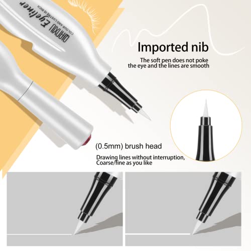 Beteligir Matte White Liquid Eyeliner, Waterproof Eye Liner Long Lasting Eye Brighten, Professional Highlighter White Eyeliner (White)