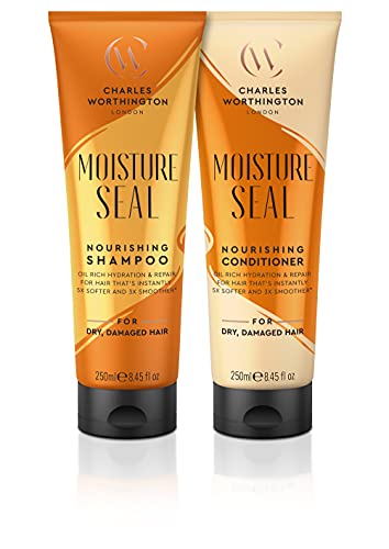 Charles Worthington Moisture Seal Hair Healer Leave-In Conditioner for Dry & Frizzy Hair, No Rinsing Treatment for Smoother Hair, 200ml