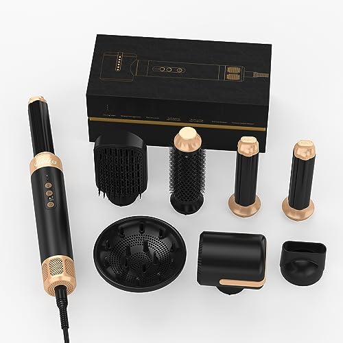 Hot Air Brush Set - 4 in 1 Hair Styler with Hair Dryer with 3 Temperature, Hair Straightening Brush, Suitble for Curling Straightening Drying, Io