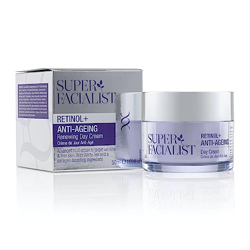 Super Facialist Retinol+ Anti-Ageing Night Cream - Face Cream with Retinol & Hyaluronic Acid for Fine Lines & Wrinkles, Vegan Friendly Anti Agein
