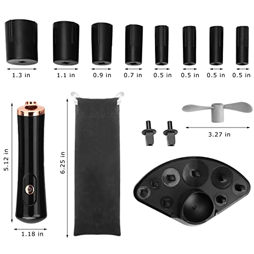 Electric Nail Lacquer Shaker, Glue Shaker for Eyelash Extensions with Base, Electric Shaker Time Saving Handsfree Tool with 2 Connectors and 8 Si