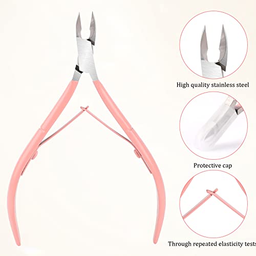 Cuticle Trimmer with Cuticle Pusher, Cuticle Remover Cuticle Nippers Nail Cuticle Professional Stainless Steel Pedicure and Manicure Tools Nail S