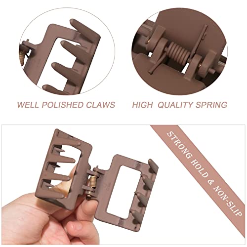 Small Claw Clips,8 Pcs Hair Clips,Claw Clip For Women Girls Thin/Medium/Thick/Hair,Square Matte Nonslip Mini Hair Claw Hair Accessories For Women