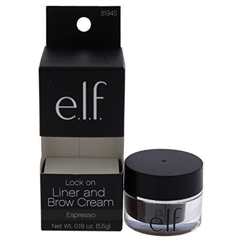 e.l.f. Lock On Liner And Brow Cream, Lines Eyes & Defines Eyebrows, Medium Brown, 0.19 Oz (5g)