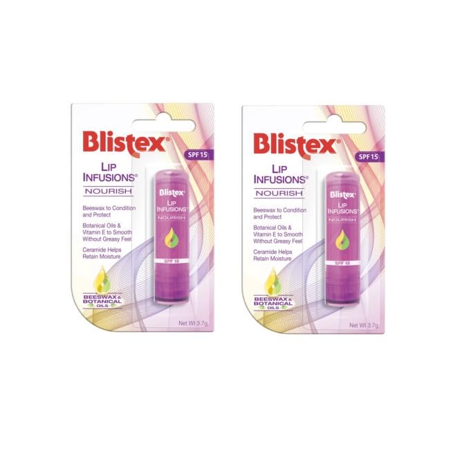Blistex Lip Infusions Restore Lip Balm 2 Pack; Helps Soothe Dry and Chapped Lips; Coconut Oil and Natural Beeswax Infused Lip Care; Pack of 2, or