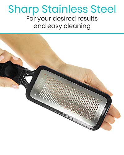 Vive Foot File - Callus Remover Pedicure Tool for Men & Women Foot Care - Dead Skin Scrub Shaver & Rough Patch Eliminator Remover for Dry & Wet T