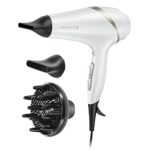 Remington Hydraluxe Hair Dryer with Moisture Lock Conditioners - Includes Diffusor and Slim Styling, Wide Drying Concentrators - AC8901, White