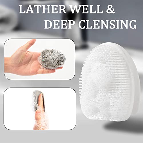 HieerBus Silicone Face Scrubber,Manual Exfoliating Brush,Handheld Facial Cleansing Brush for Women Men-Blackhead Removing Pore Cleansing Massagin