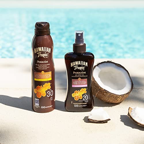 HAWAIIAN TROPIC - Protective Dry Oil continuous Spray SPF 30 | with Coconut and Mango | 180ml