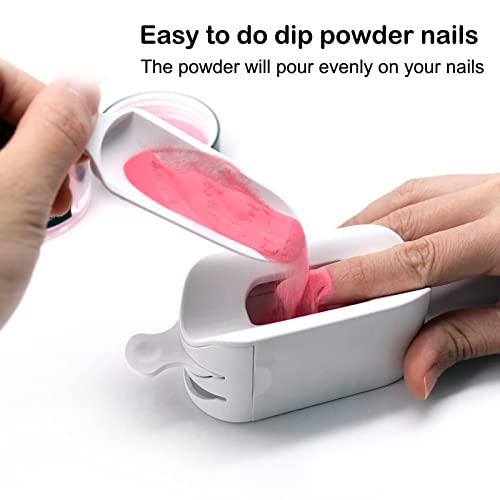Nail Dip Powder Tray, Dip Powder Recycling Tool for Acrylic Nail Powder Use, Easy to Make Beautiful Dip Nails, White