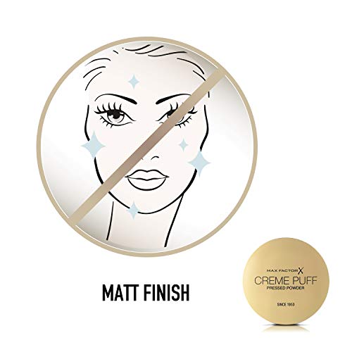 Max Factor Cream Puff Pressed Compact Powder, Glowing Formula for All Skin Types, 13 Nouveau Beige, 21 g