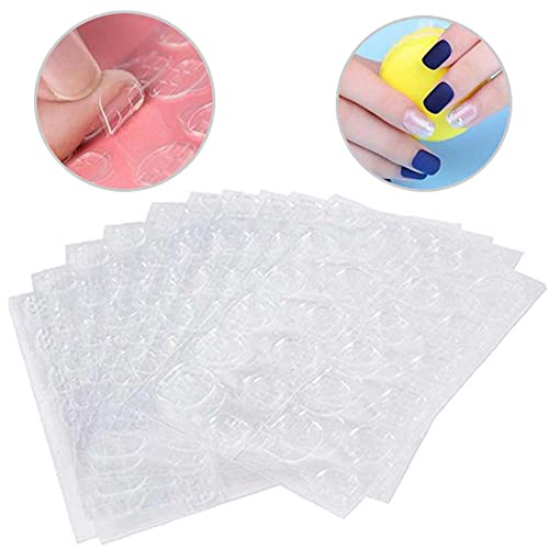 15 Sheets 360pcs Breathable Adhesive Tabs Fake Nail Glue Sticker Super Sticky Double-side Tips Flexible for DIY Manicure Nail Art Decoration