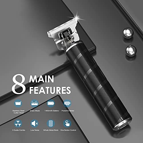 Hair Clippers Men, Professional T Blade Hair Trimmer, Precision Beard Trimmer, Cordless Electric Haircut Clippers for Adult Kids, Adjustable Groo