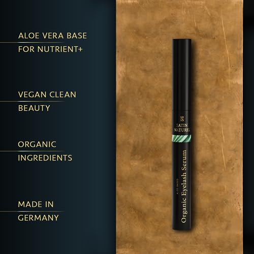 Organic Eyelash Growth Serum 5ml, Innovative Formula with Aloe Vera + Peptides for Eyelash Serum and Eyebrow Growth Serum - Hormone Free - Eye La