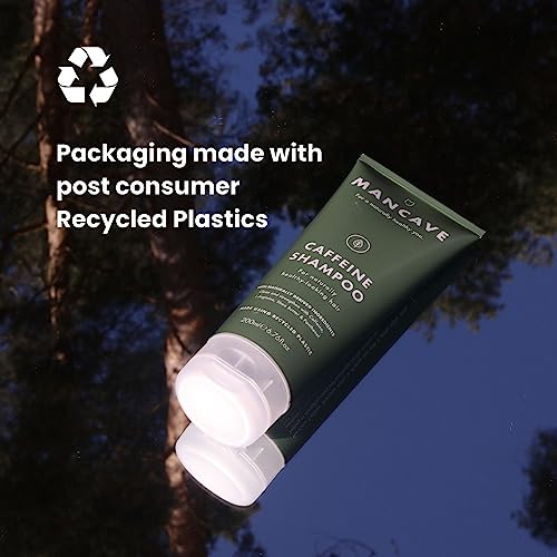 ManCave Caffeine Shampoo 200ml for Men, Support and Encourage Healthy Hair Growth with Caffeine, Panthenol and Vitamin E, Natural Formulation, Su