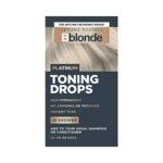 Jerome Russell Bblonde Platinum Toning Drops - Non-Permanent Platinum Hair Toner, Refresh & Maintain Blonde Hair Dye, Add Drops in Shower with Sh