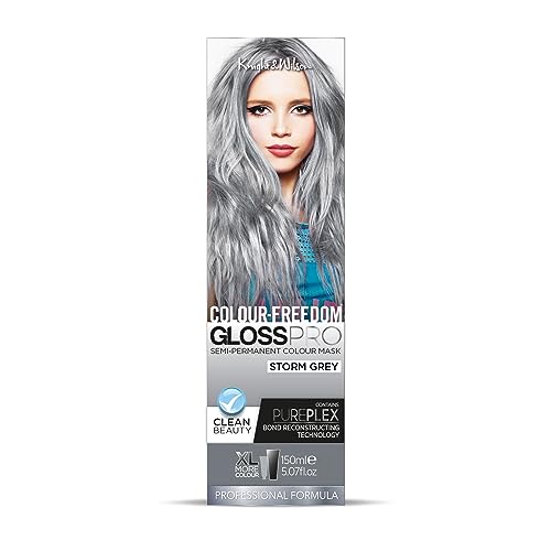 Colour-Freedom Gloss Pro 150ml Silver Blonde Semi-Permanent Hair Colour - Ultra-Vibrant Vegan Colour Mask with PurePlex | Ammonia Free Colour Las
