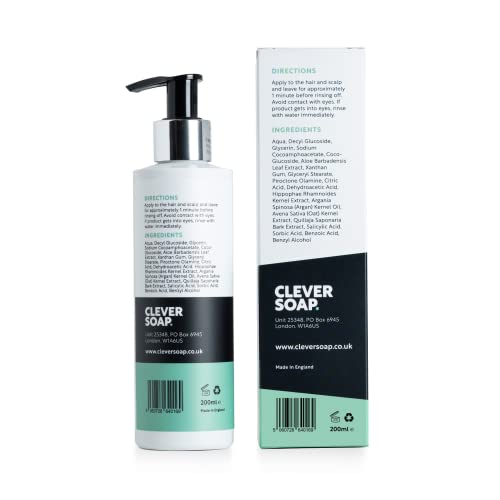 Clever Soap 1% Piroctone Olamine Anti-Dandruff Shampoo With Salicylic Acid - Suitable For Seborrheic Dermatitis, Psoriasis & Itchy, Sensitive Sca