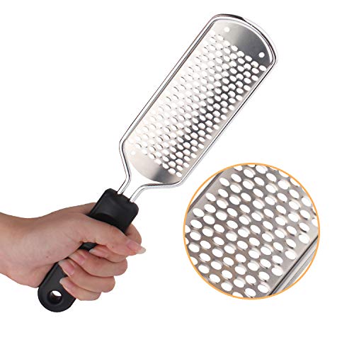Foot Files Stainless Steel Pedicure and Dual Sided Foot File Hard Skin Remover Professional Foot Care Tool for Hard Skin and Dry Cracked Feet Scr