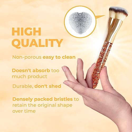 Blending Liquid Makeup Foundation Brush - Face Brush, Contour Kabuki Brush, Highlighter Brush - Perfect For Mineral Cream, Powder, Bronzer, Blush