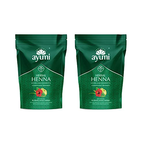 Ayumi Herbal Henna, Natural Herb Powder Which Soothes the Scalp, Blended With 9 Himalayan Herbs Which Nourish & Condition the Hair - 2 x 150g