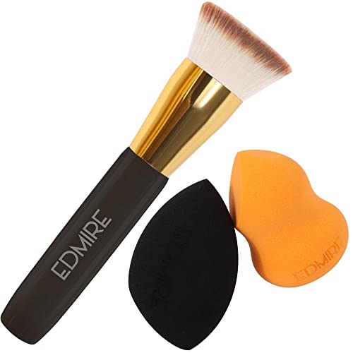 EDMIRE 10pcs Makeup Brushes including Foundation Brush, Eyeshadow and Eyebrow brushes. Essential Make up Brushes Set Gift for Women, Make up Brus