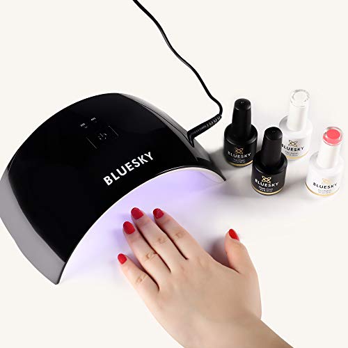 Bluesky Professional LED and UV Light Nail Lamp for Gel Polish Curing, 24W Professional Nail Dryer with 2 Timers, Auto Sensor, UK Plug, Black