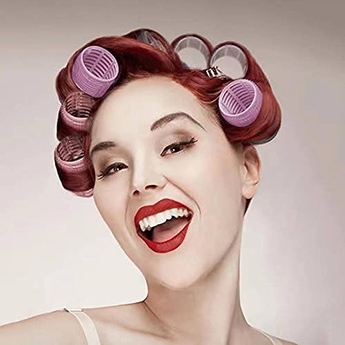 Bellucci 33 Pieces Hair Rollers Set-Self Grip Curler Rollers- 18 Pieces Rollers of 3 Different Sizes Which Includes 44mm, 30mm and 22mm-12 Pieces