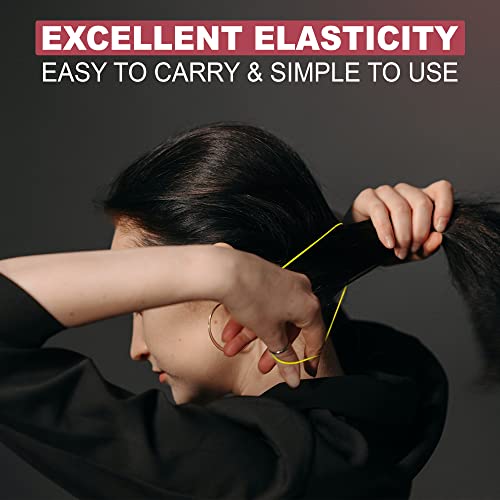 Exousia Clear Elastic Hair Bands 500 Pcs 170mm strong with Hook–Soft for Band Removal, Elastic Hair Ties for Women, Girls & Kids Clear Rubber Ban