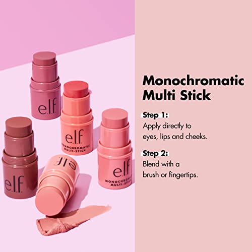 e.l.f. Monochromatic Multi Stick, Creamy, Lightweight, Versatile, Luxurious, Adds Shimmer, Easy To Use On The Go, Blends Effortlessly, Dazzling P